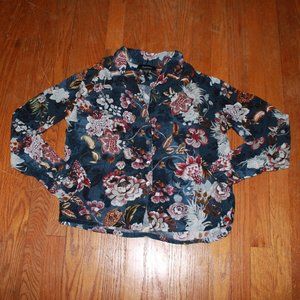 Karen Kane Floral Print Button Down Shirt